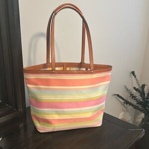 Multi color coach shoulder bag